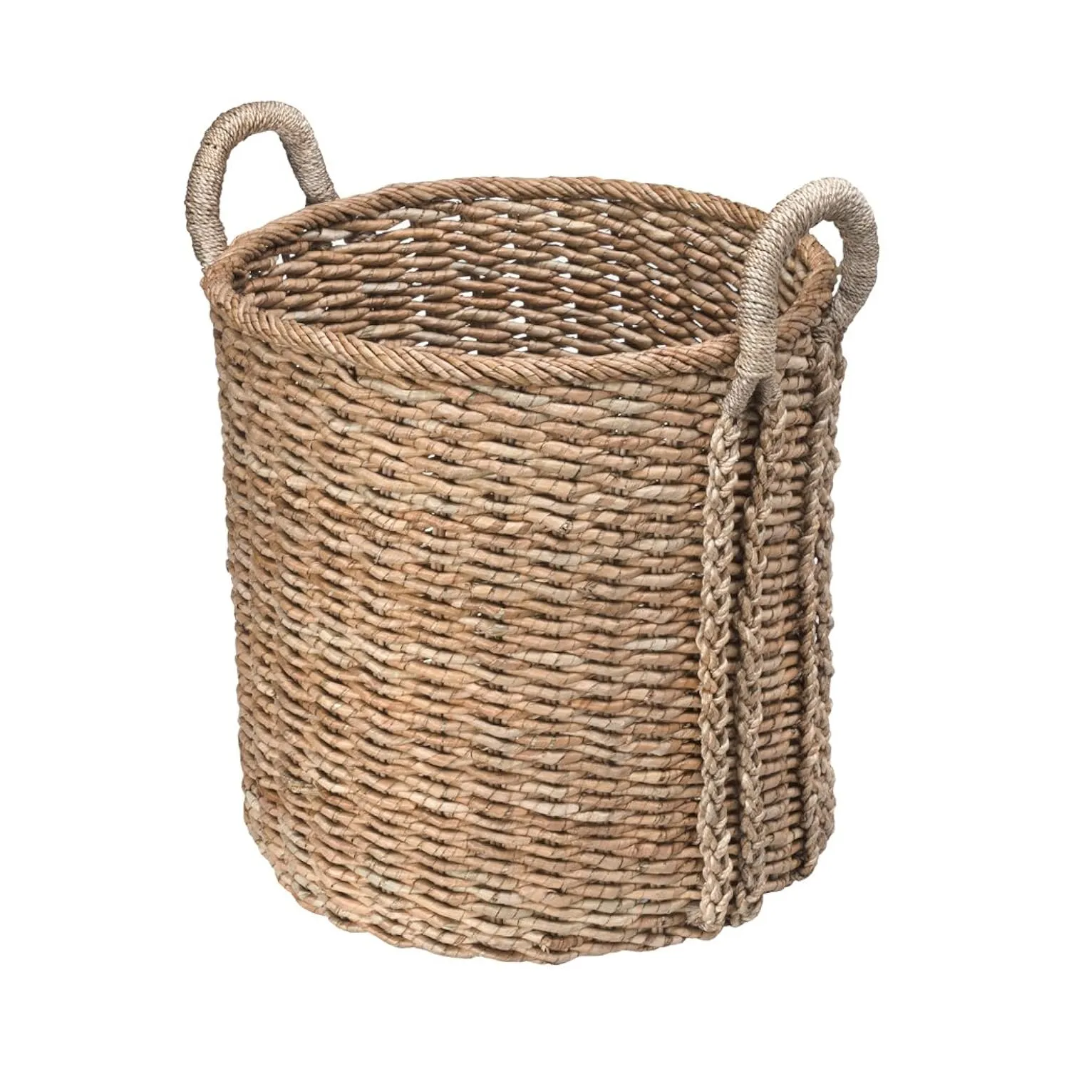 1060038 Large Round Seagrass Basket, 20" X 20" X 24", Brown
