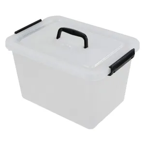 12 Quart Clear Storage Box With Lid And Black Latches, 1 Pack