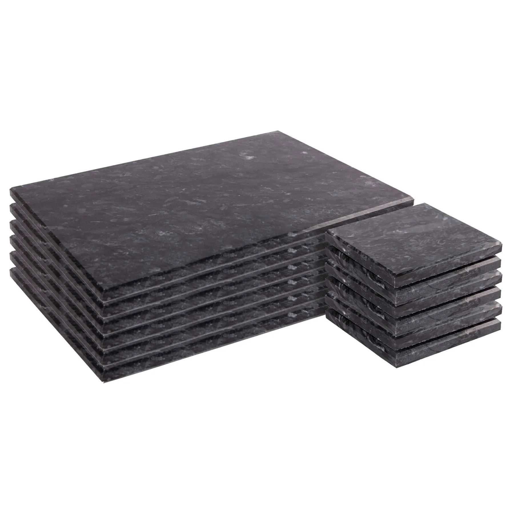 12pc Marble Placemats & Square Coasters Set - By Argon Tableware