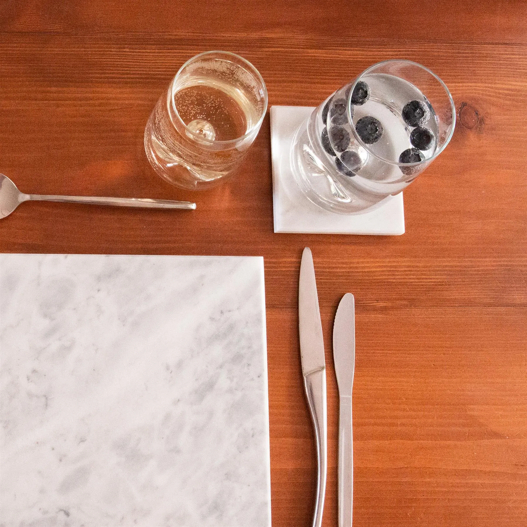 12pc Marble Placemats & Square Coasters Set - By Argon Tableware