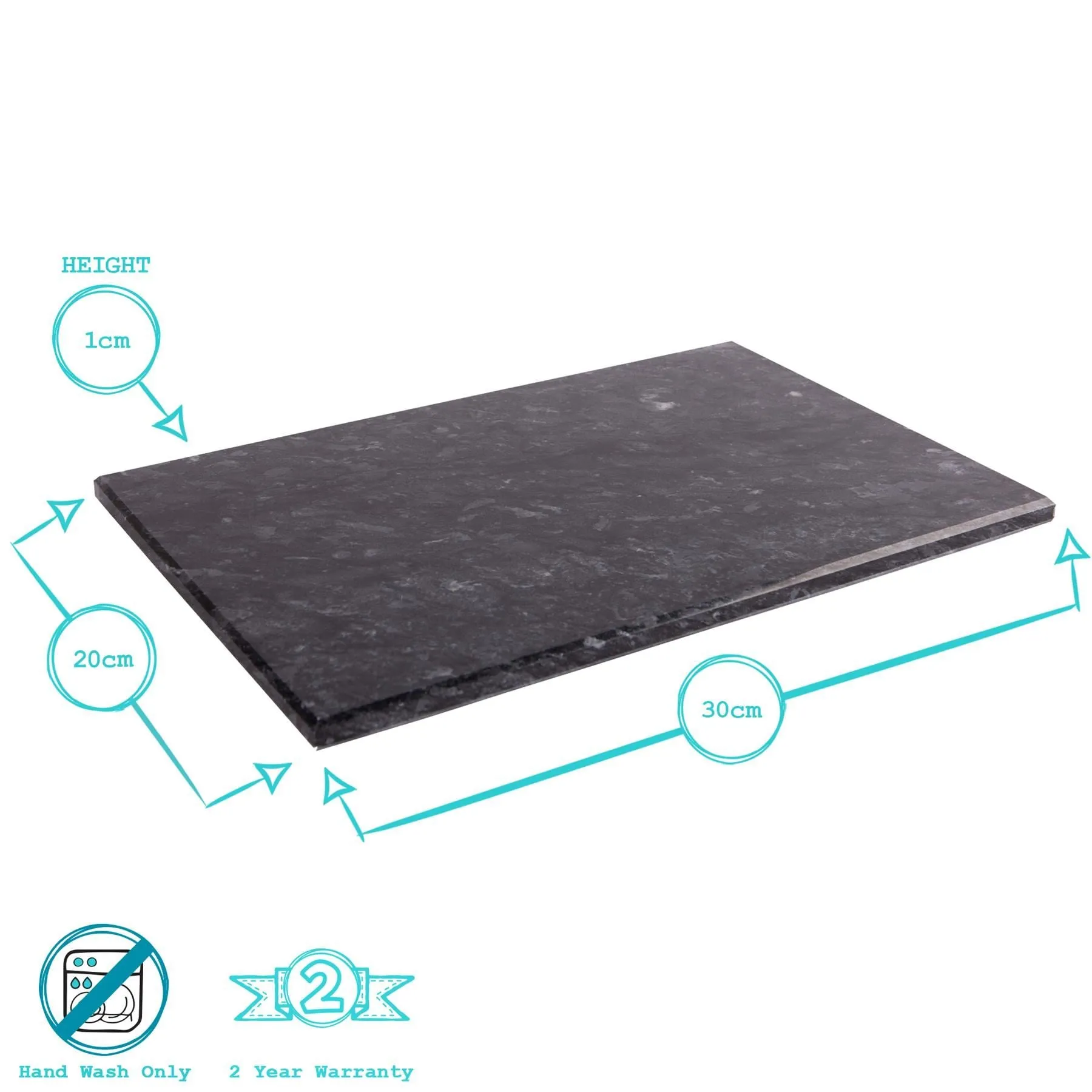 12pc Marble Placemats & Square Coasters Set - By Argon Tableware