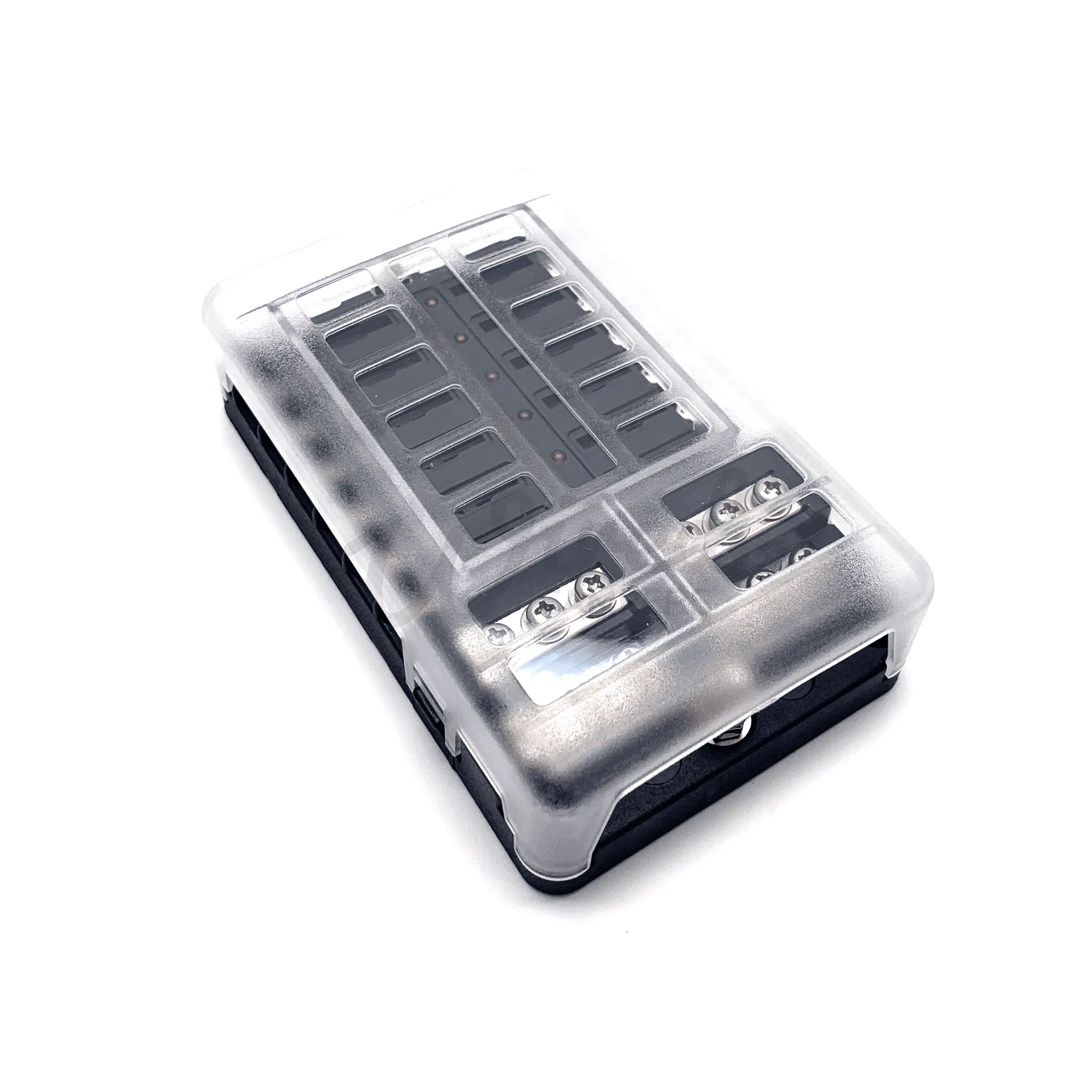12V 12 Way Blade Fuse Box Block Holder With LED Indicator & Fuses