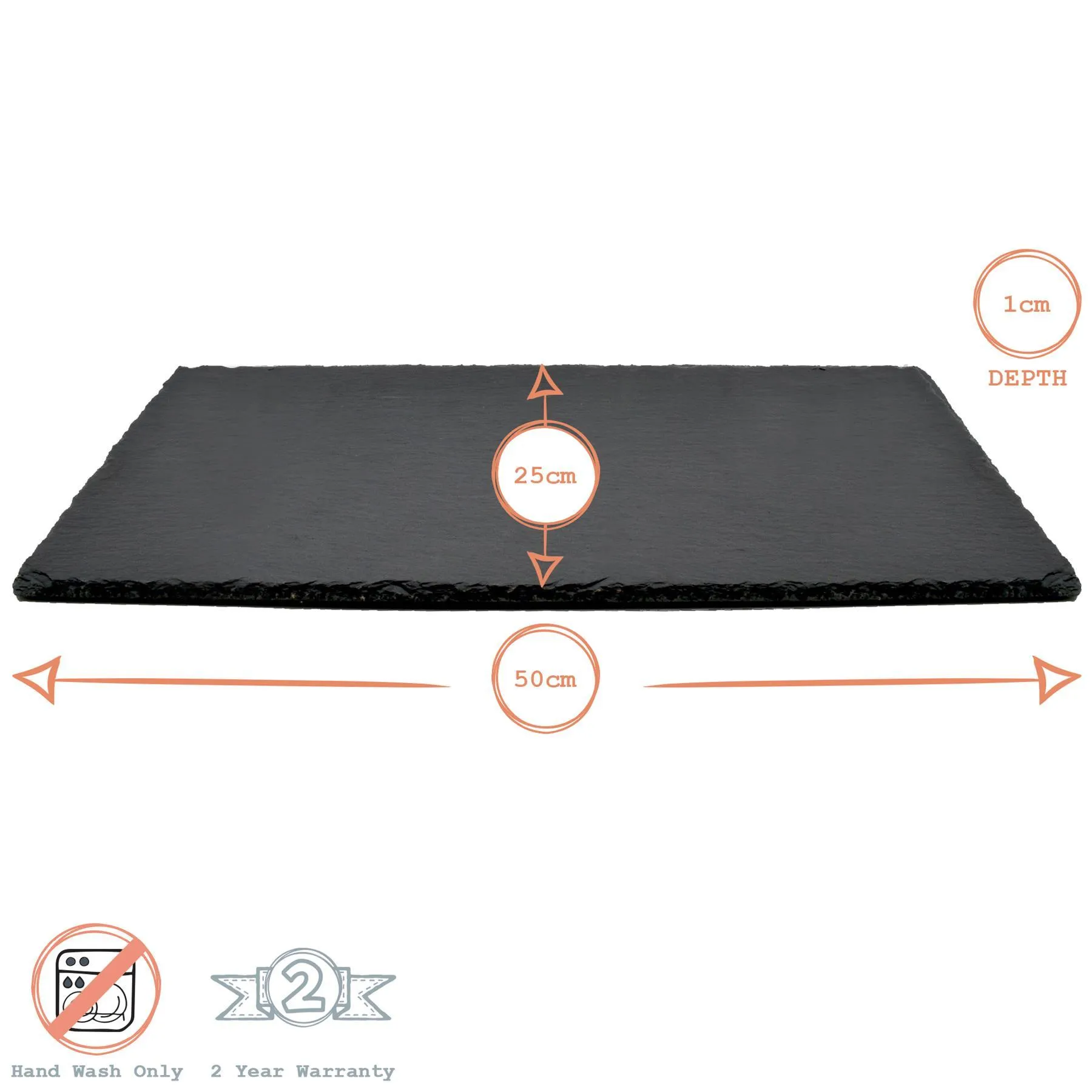13pc Black Heart Slate Placemats Set - By Argon Tableware