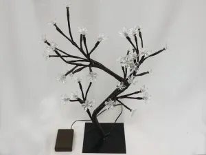 2 x Cherry Blossom LED Trees White