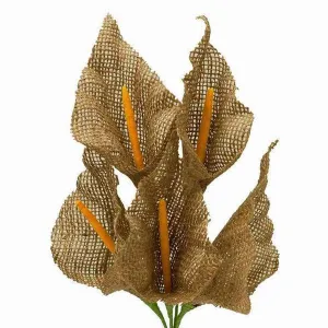 25 Natural Large Burlap Calla Lilies Artificial Flowers Wedding Bouquets DIY Crafts Decoration