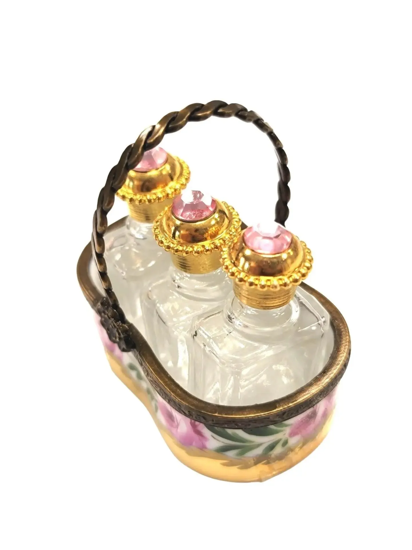 3 Perfumes in Gold Basket - Rare