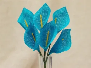36 Turquoise Burlap Calla Lilies Wedding Party DIY Crafts Decoration