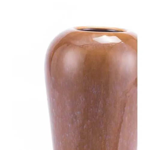 5.1" x 5.1" x 17.9" Brown, Ceramic, Short Vase