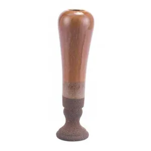5.1" x 5.1" x 17.9" Brown, Ceramic, Short Vase