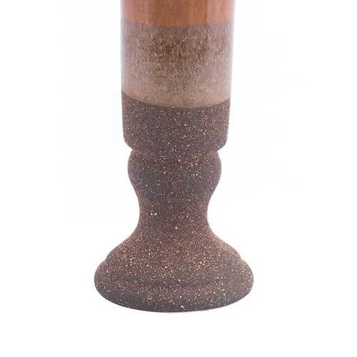 5.1" x 5.1" x 17.9" Brown, Ceramic, Short Vase