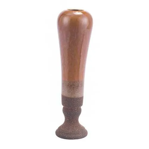 5.1" x 5.1" x 17.9" Brown, Ceramic, Short Vase