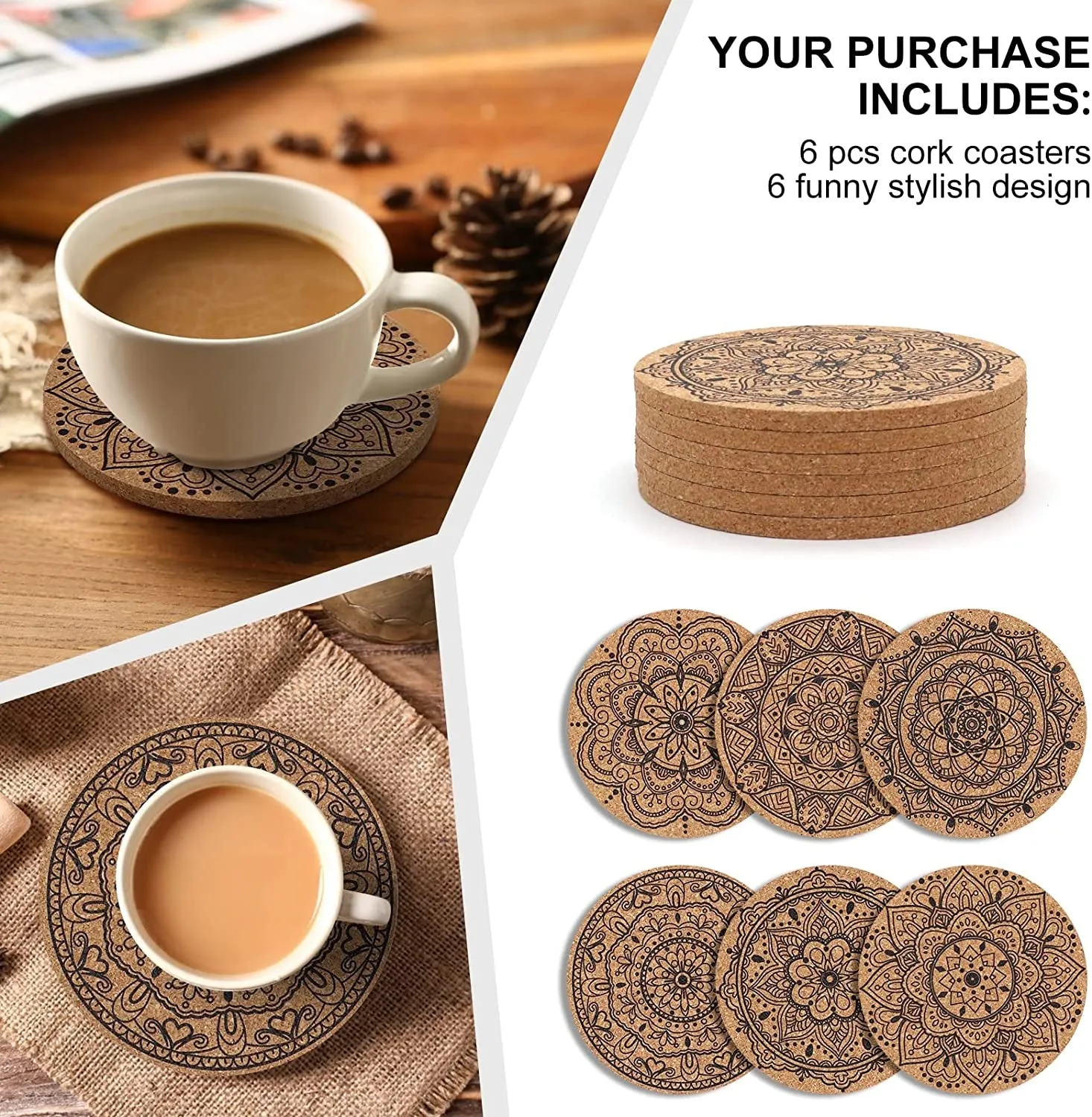 6 pcs Coasters for Drinks