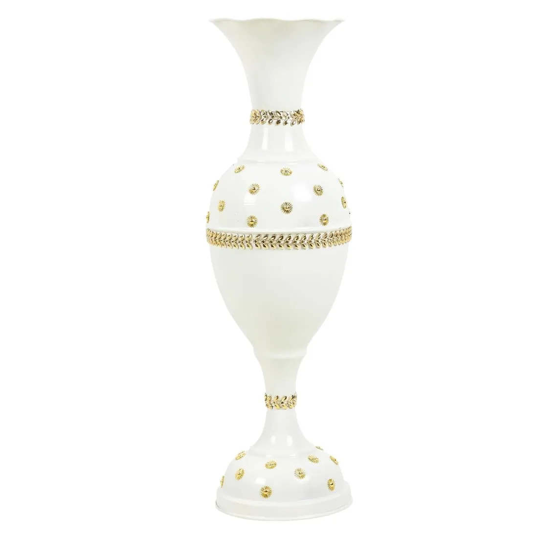 AdiCollar Flower Vase Big Size for Living Room Corner - 24 Inches Long - White Star - Pack of 1