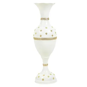 AdiCollar Flower Vase Big Size for Living Room Corner - 24 Inches Long - White Star - Pack of 1