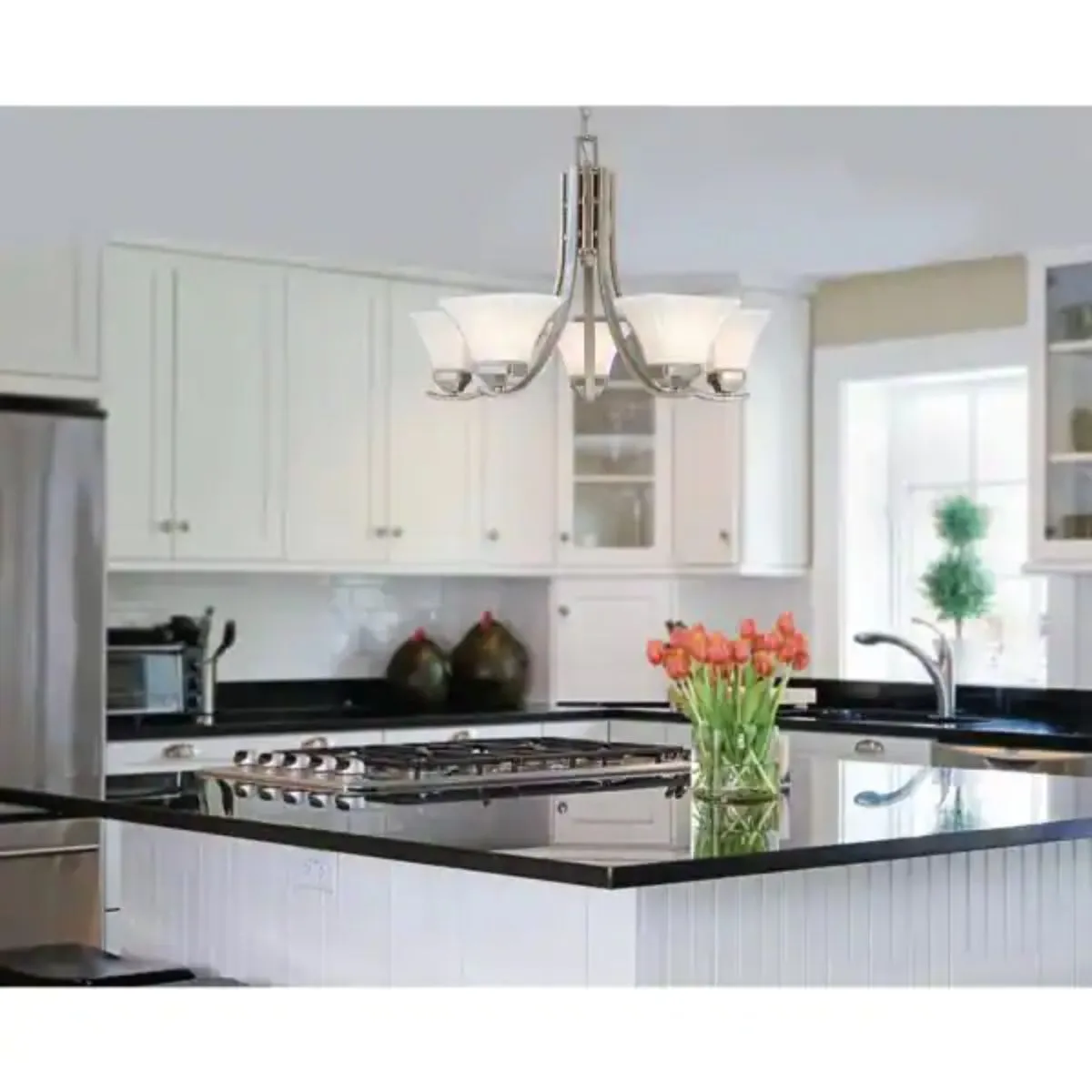 Agilis 27 in. 5 Lights Chandelier Brushed Nickel finish