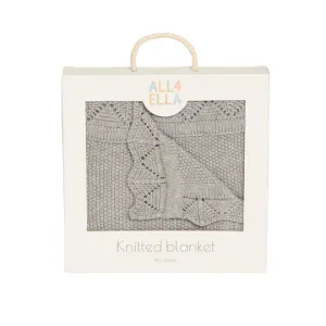 All 4 Ella Knitted Blanket - Light Grey