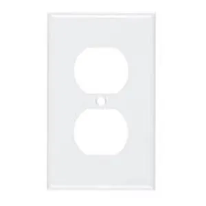 Allen Tel AT106P-15 Flush Duplex Outlet Faceplate, Single-Gang, White