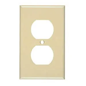 Allen Tel AT106P-52 Flush Duplex Outlet Faceplate, Single-Gang, Ivory