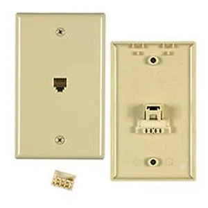 Allen Tel AT317-6-52 Flush Mount Duplex, 6-Conductor E-Z Outlet, Electric Ivory