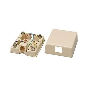 Allen Tel AT468-6-EI Modular Surface Jack, 6-Conductor, Electric Ivory