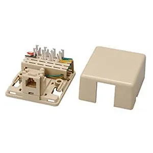 Allen Tel AT625A3-8 Modular Surface IDC Jack, 8-Position, 8-Conductor, Ivory
