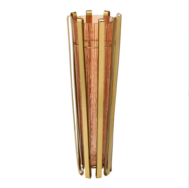 Allure  Radiant Metal Hue Vase Amber