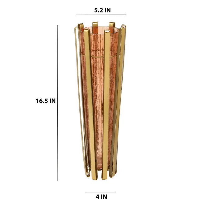 Allure  Radiant Metal Hue Vase Amber