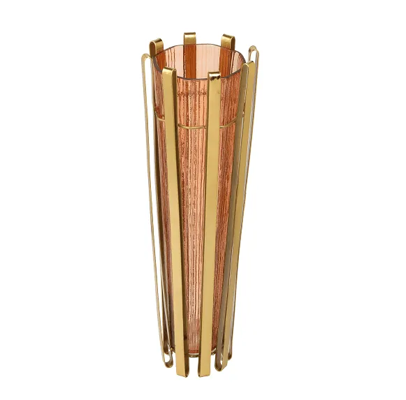 Allure  Radiant Metal Hue Vase Amber