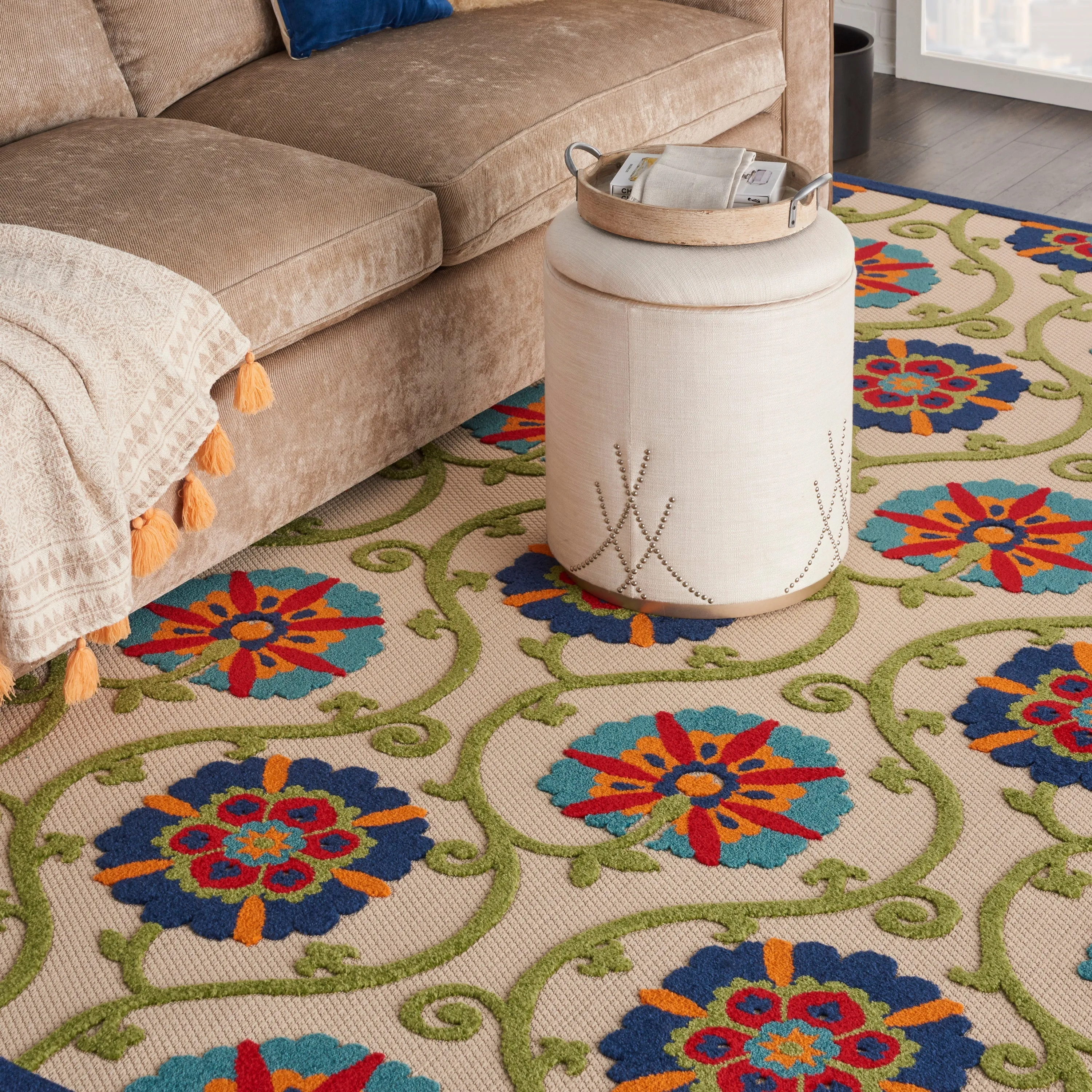 Aloha Indoor/Outdoor Blue/Multicolor Rug