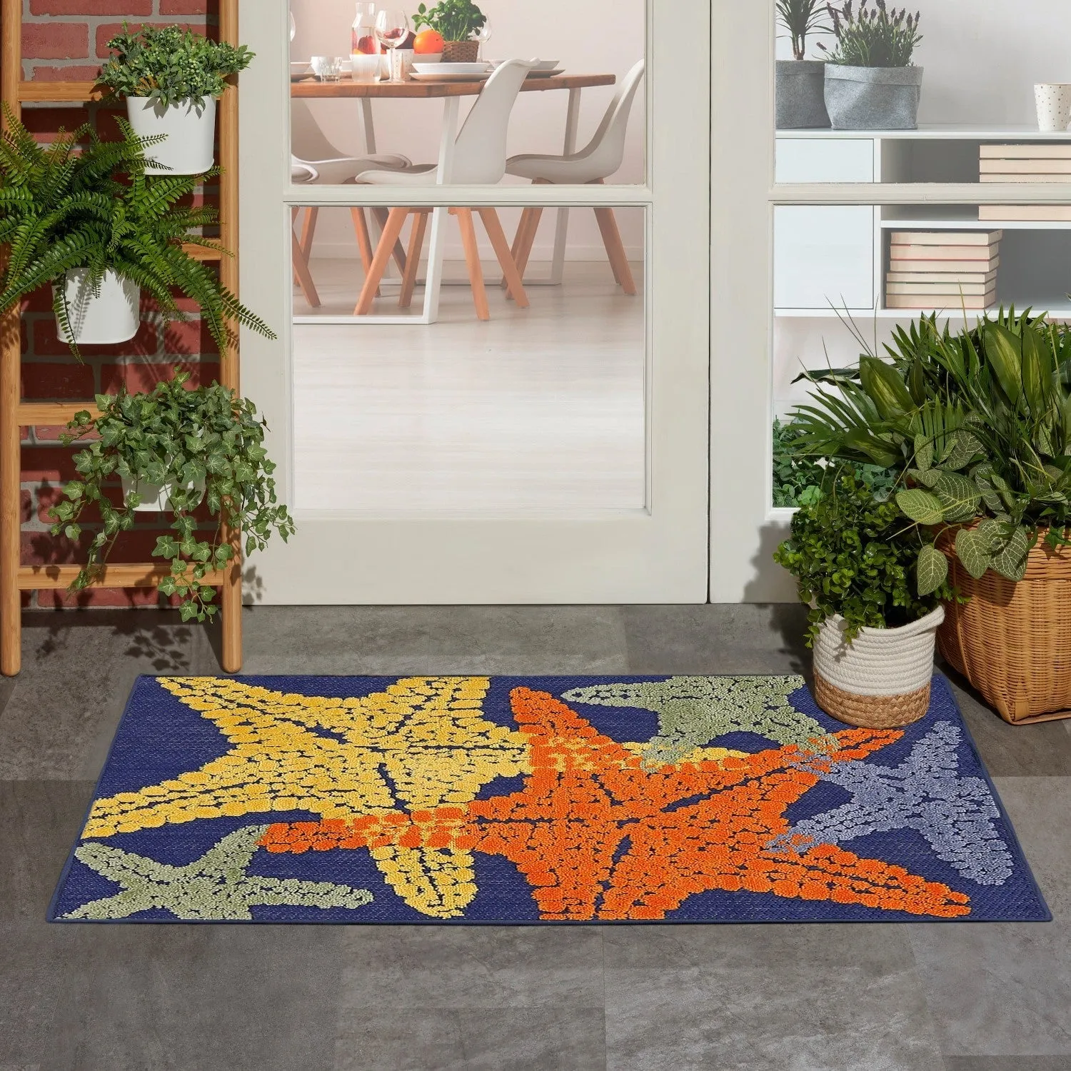 Aloha Indoor/Outdoor Blue/Multicolor Rug