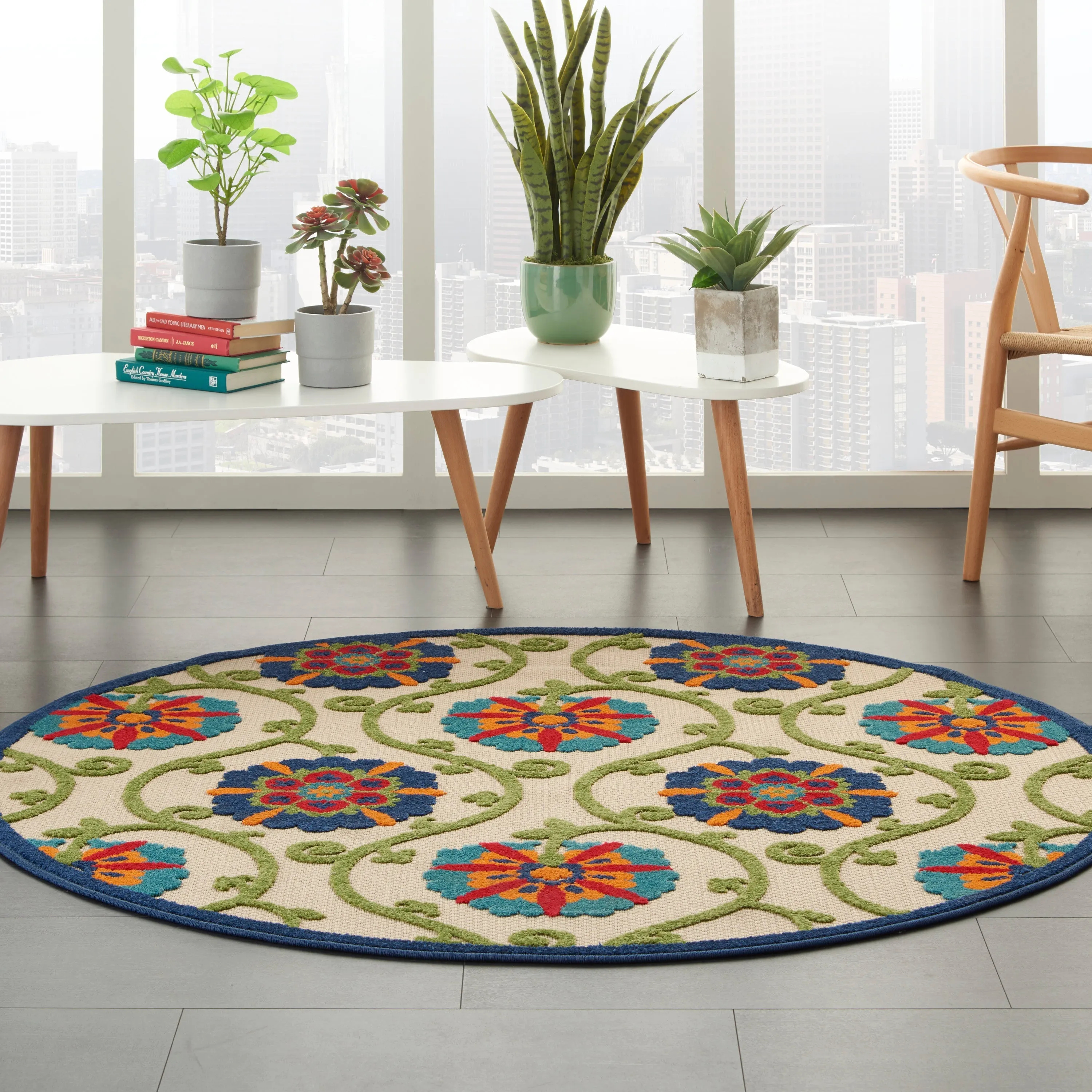 Aloha Indoor/Outdoor Blue/Multicolor Rug