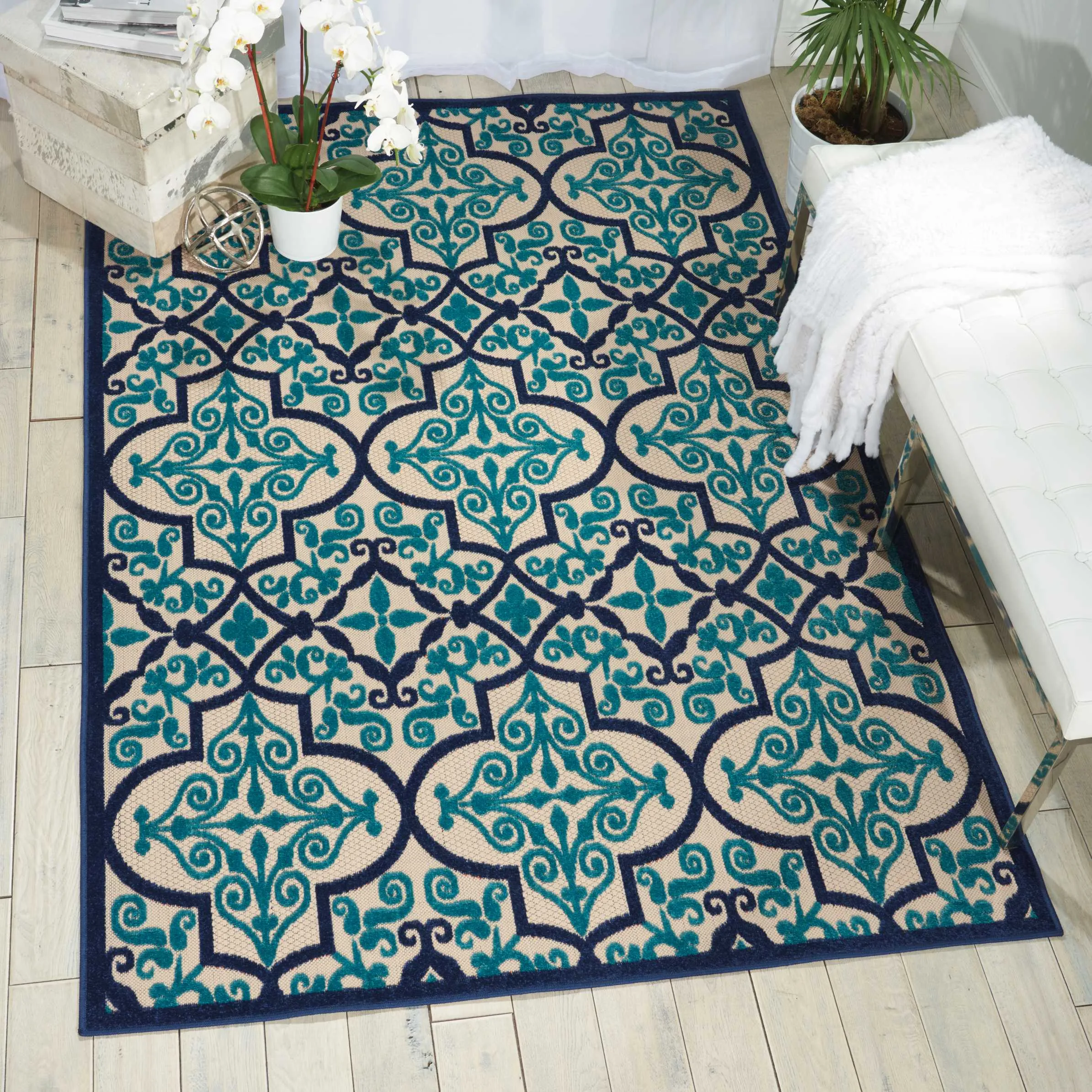 Aloha Indoor/Outdoor Navy Rug