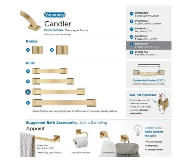 Amerock Candler Pull 5-1/16" Center to Center BP29363