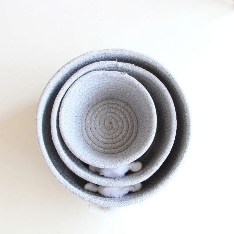 Animal Cotton Rope Woven Storage Baskets