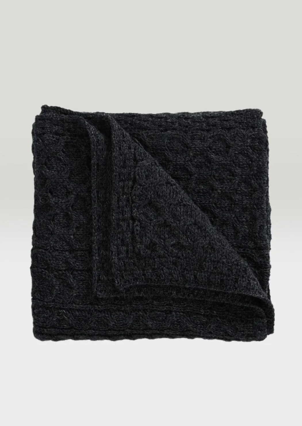 Aran Pure Wool Throw | Charcoal