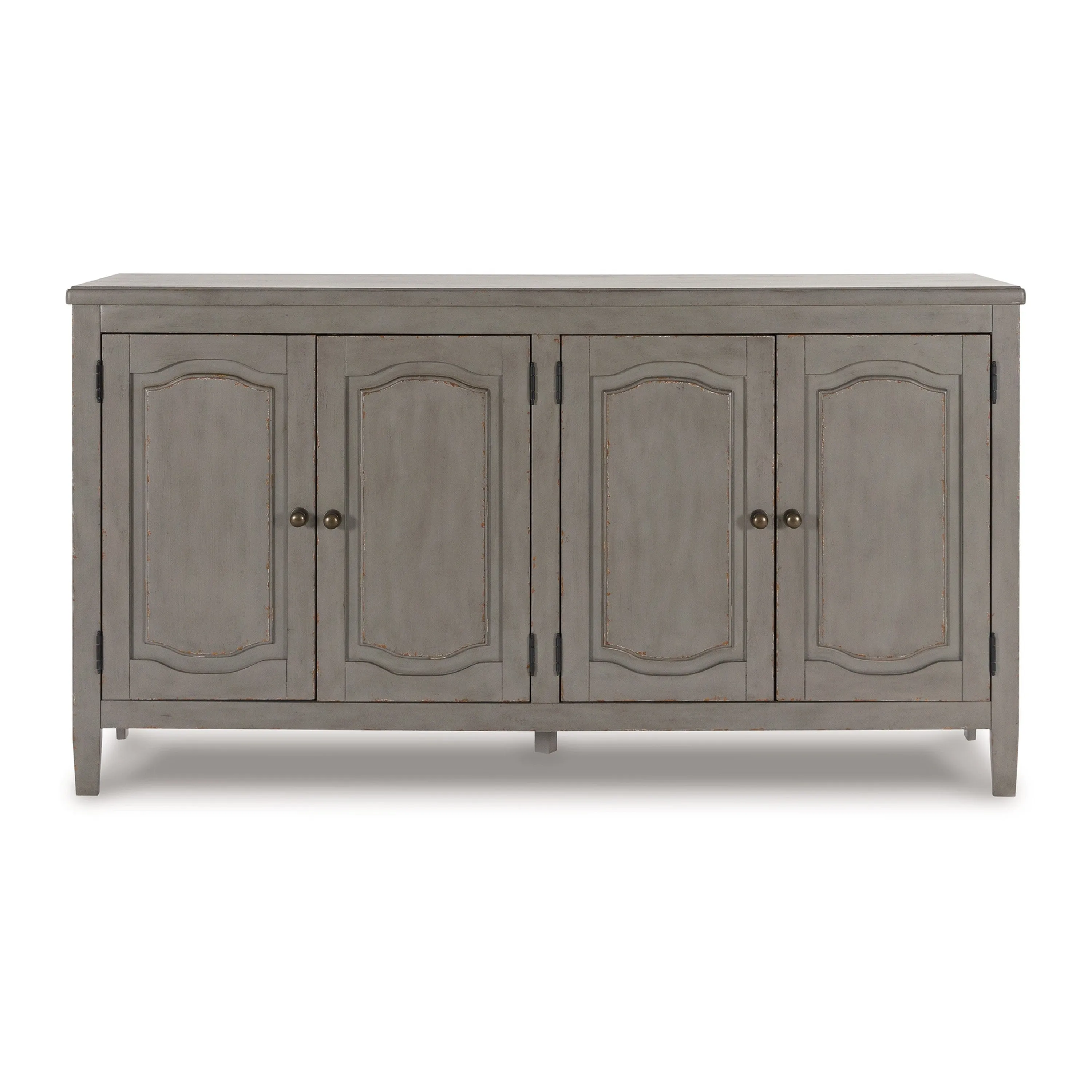 Arin 68 Inch Sideboard Cabinet Console with 2 Doors, Antique Gray Wood By Casagear Home