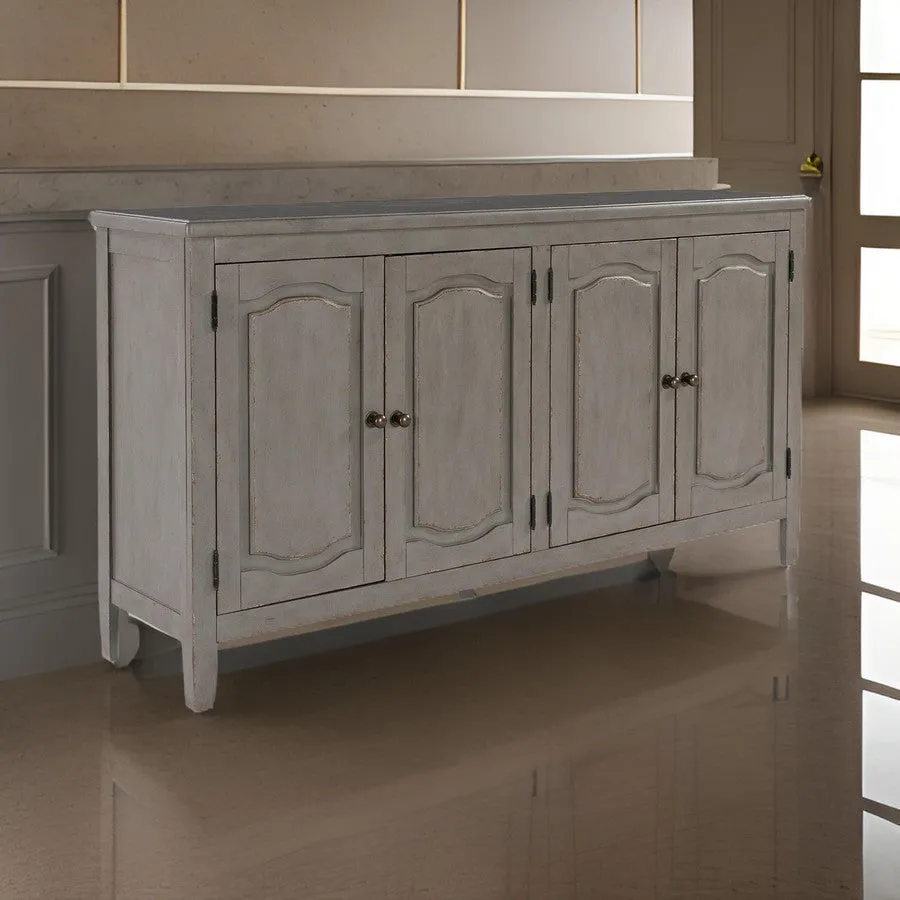 Arin 68 Inch Sideboard Cabinet Console with 2 Doors, Antique Gray Wood By Casagear Home