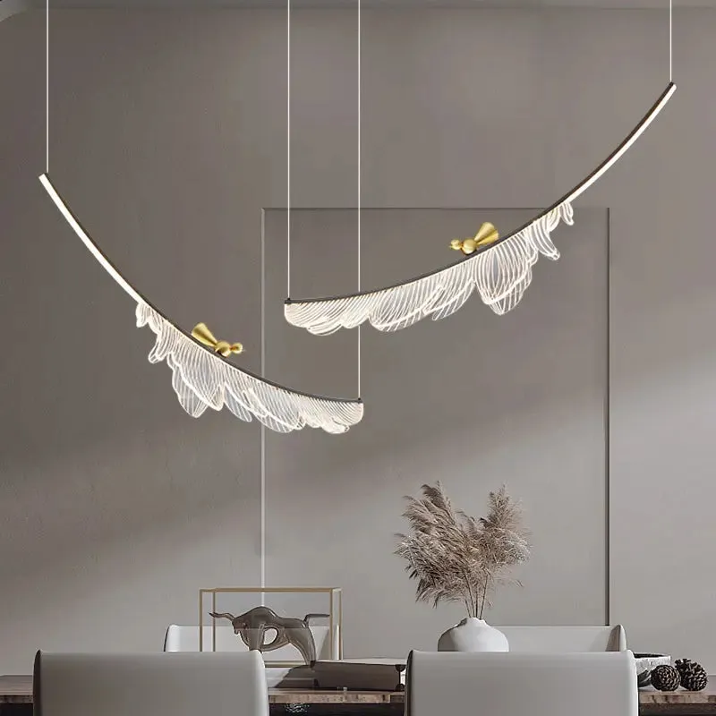 Art Design Leaves Chandeliers Feather Pendant Lights