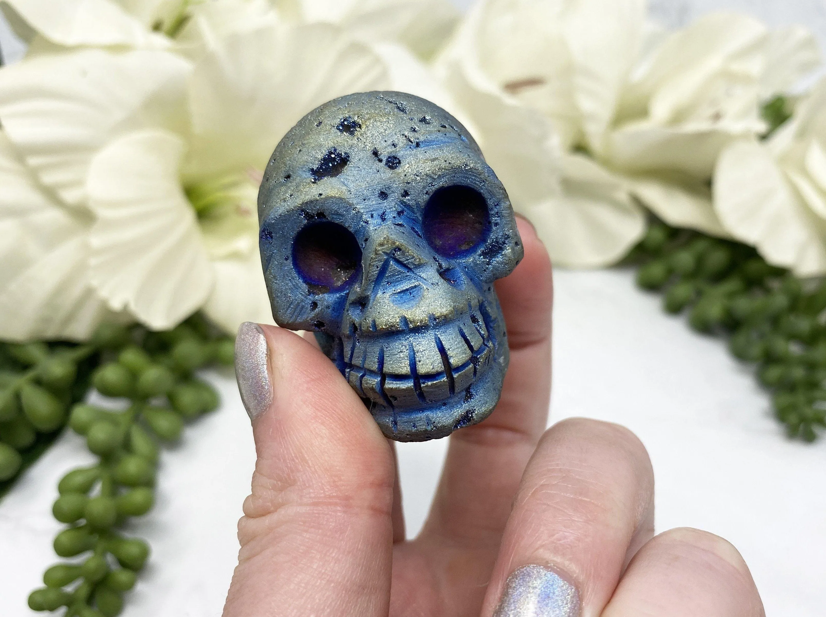 Aura Quartz Skull