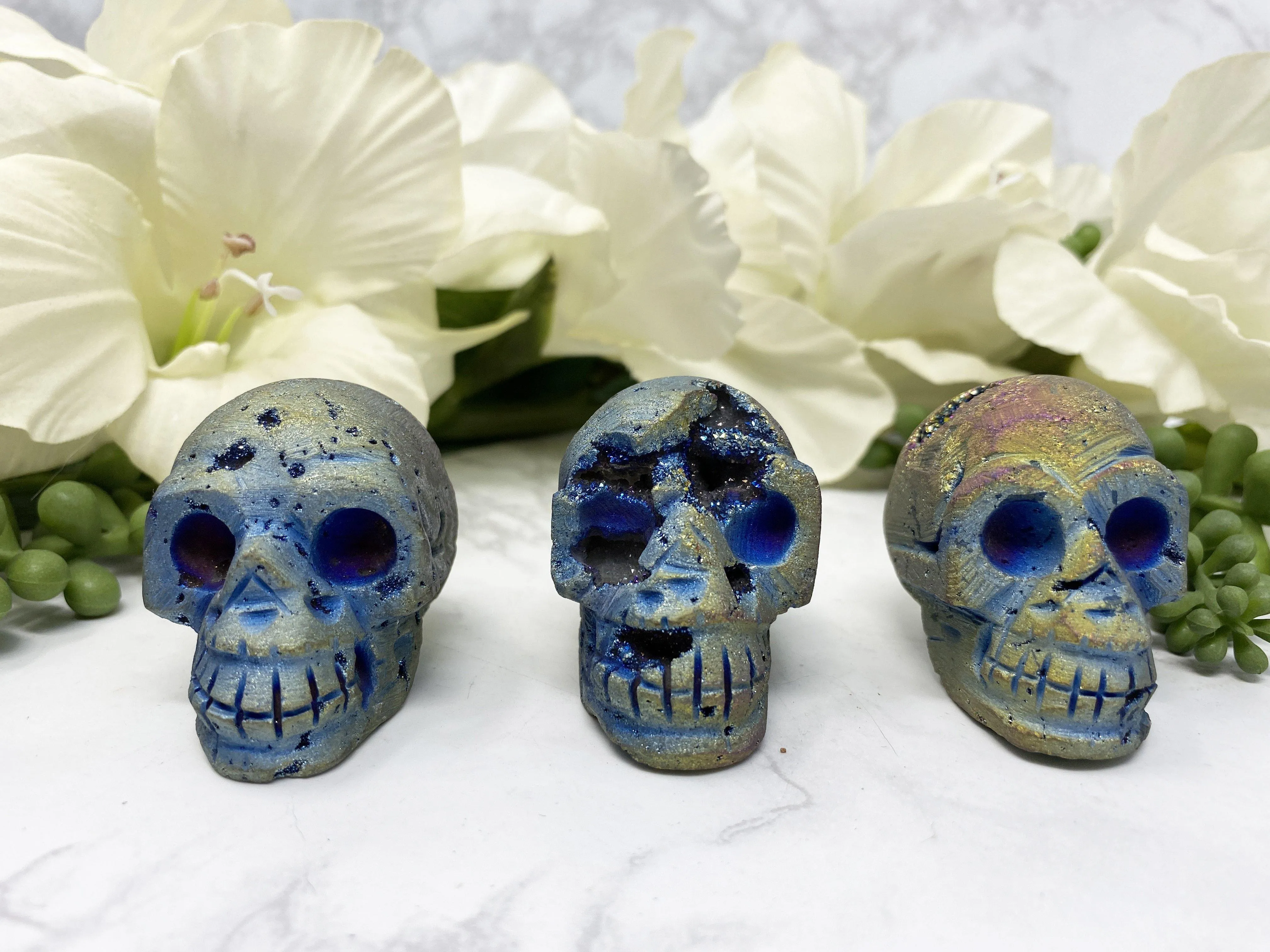 Aura Quartz Skull
