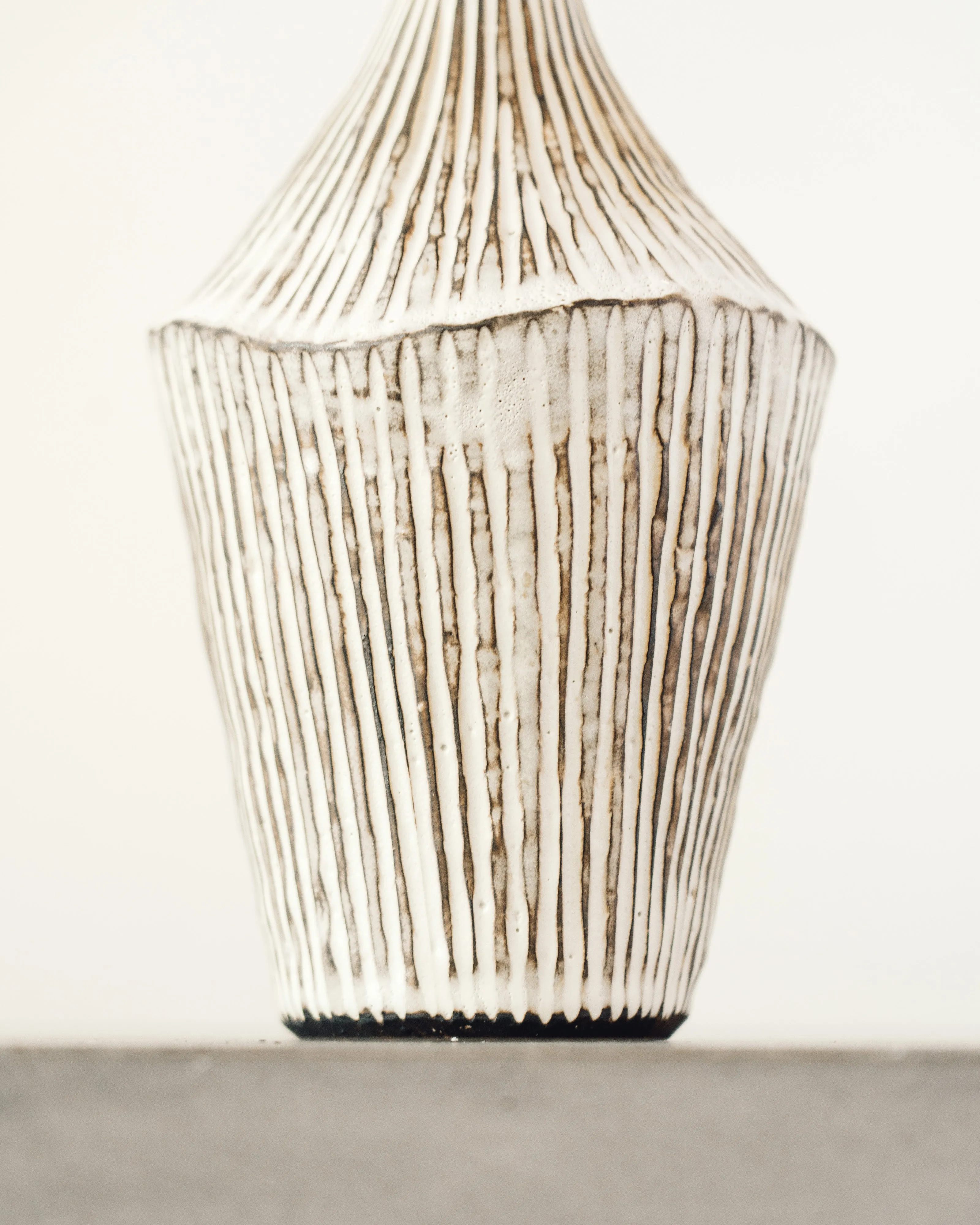 Ayame Bullock Short Neck Vase, Striped