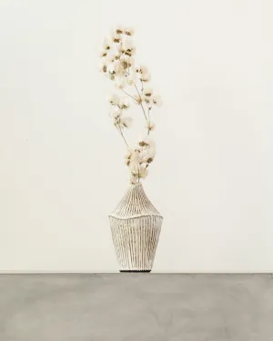 Ayame Bullock Short Neck Vase, Striped