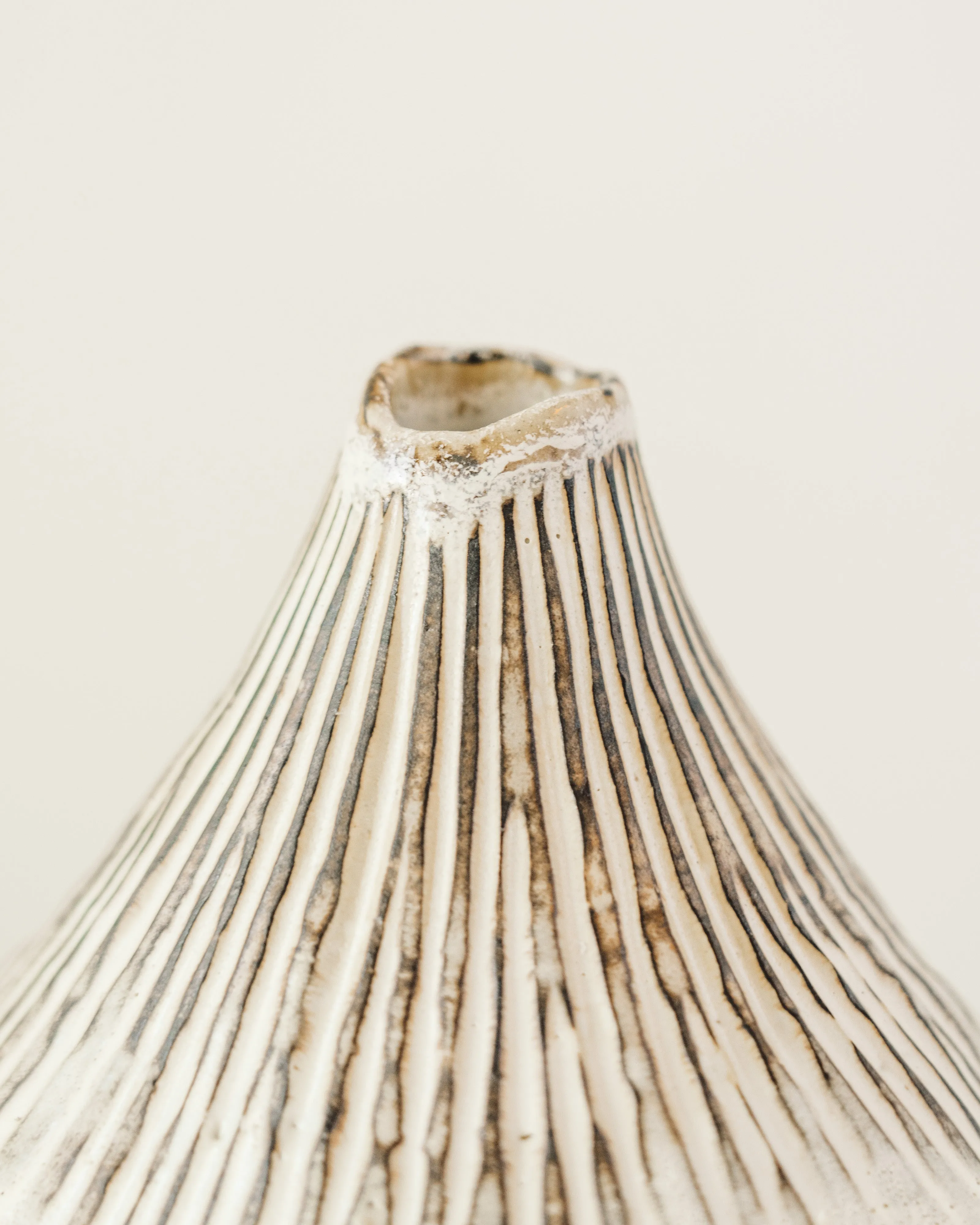 Ayame Bullock Short Neck Vase, Striped