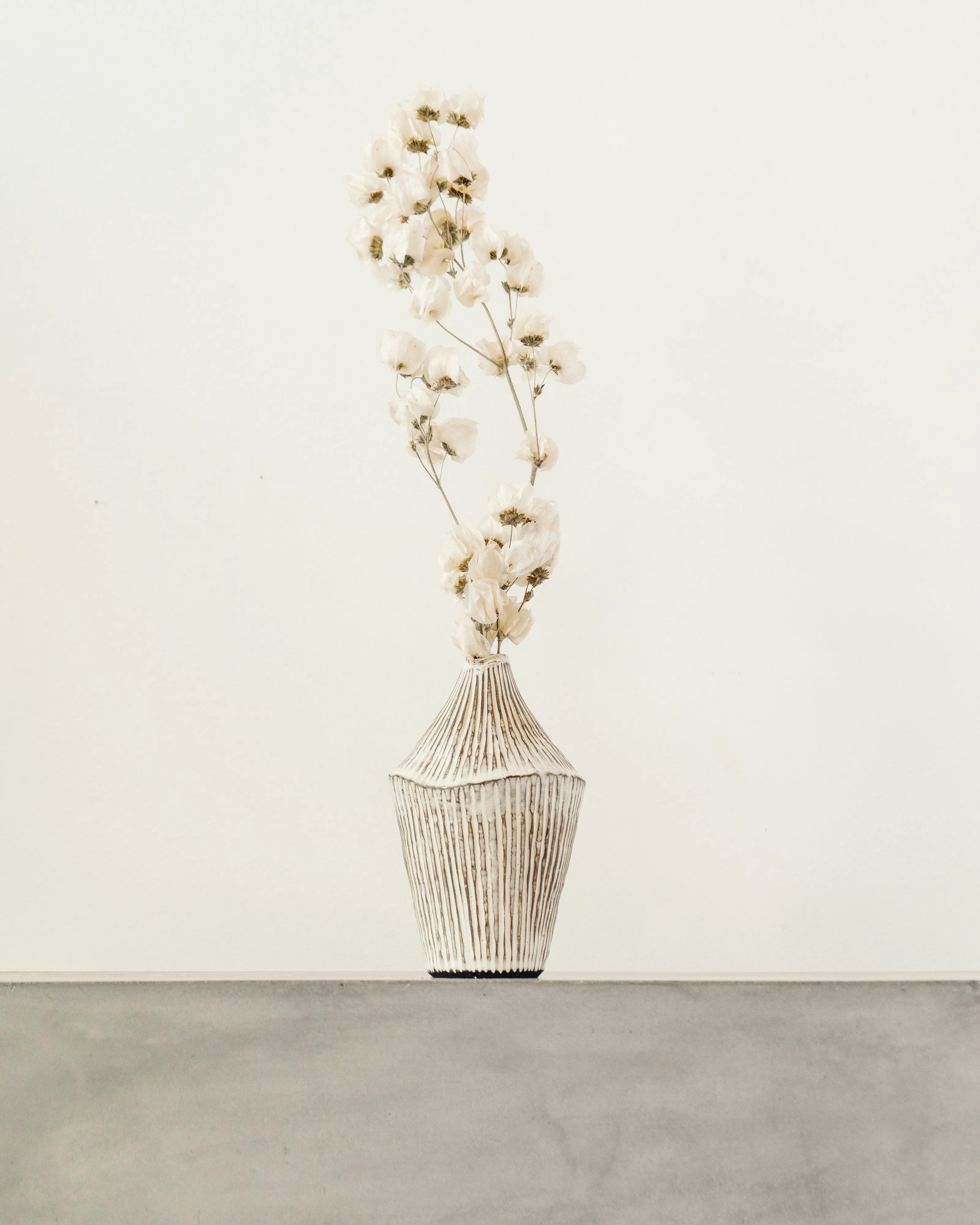 Ayame Bullock Short Neck Vase, Striped