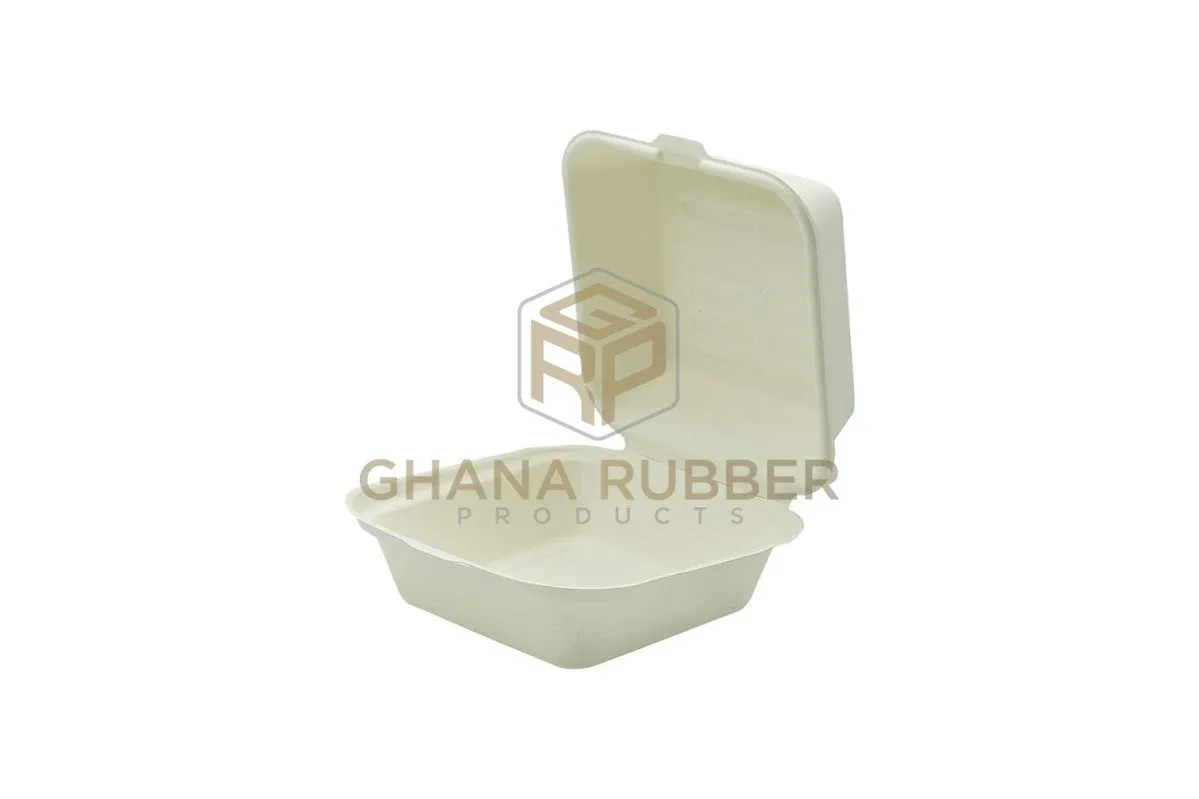 Bagasse Clamshell Boxes 6" x 6"
