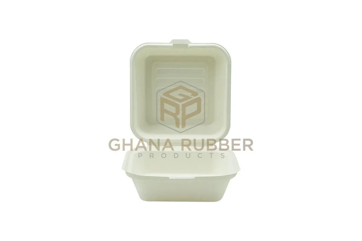Bagasse Clamshell Boxes 6" x 6"
