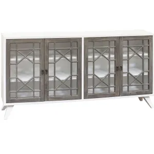 Bamboo Fretwork Glass Door Sideboard