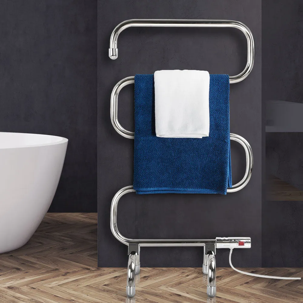 Bathroom Mobile Electric Heated Towel Rail Heating Rods Unit Stainless Steel