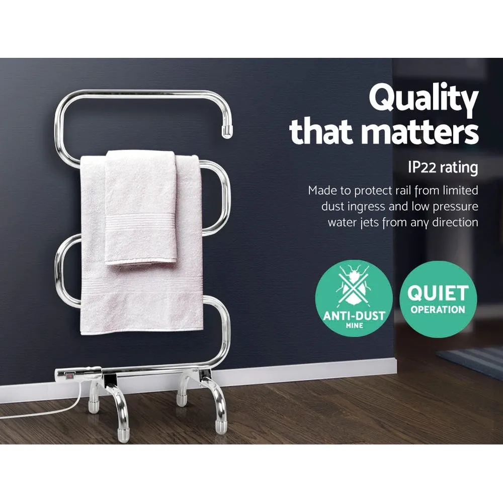 Bathroom Mobile Electric Heated Towel Rail Heating Rods Unit Stainless Steel
