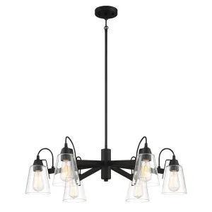 Beckonridge 32 in. 6 Lights Chandelier Black finish